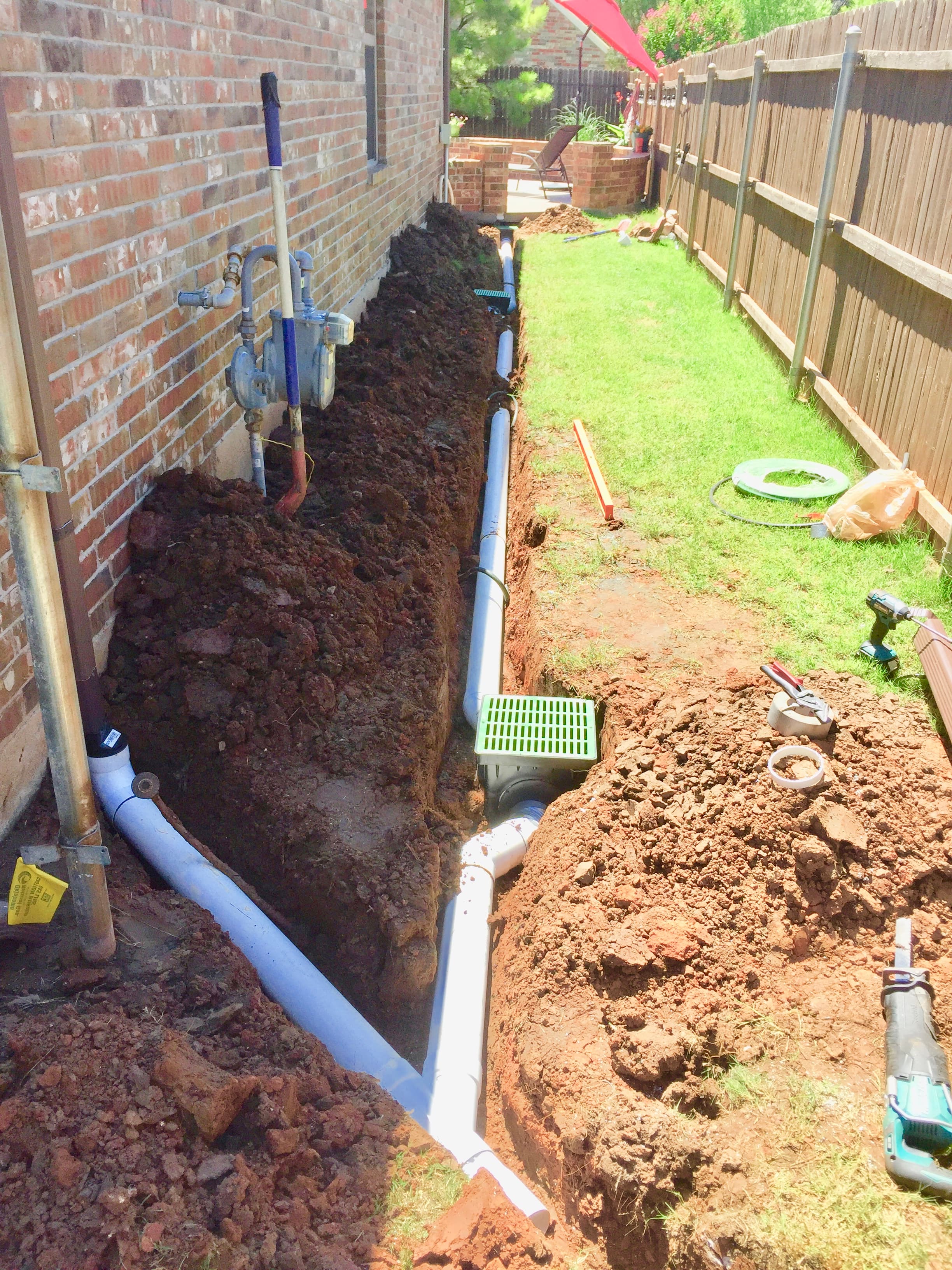 French drain, OKC metro